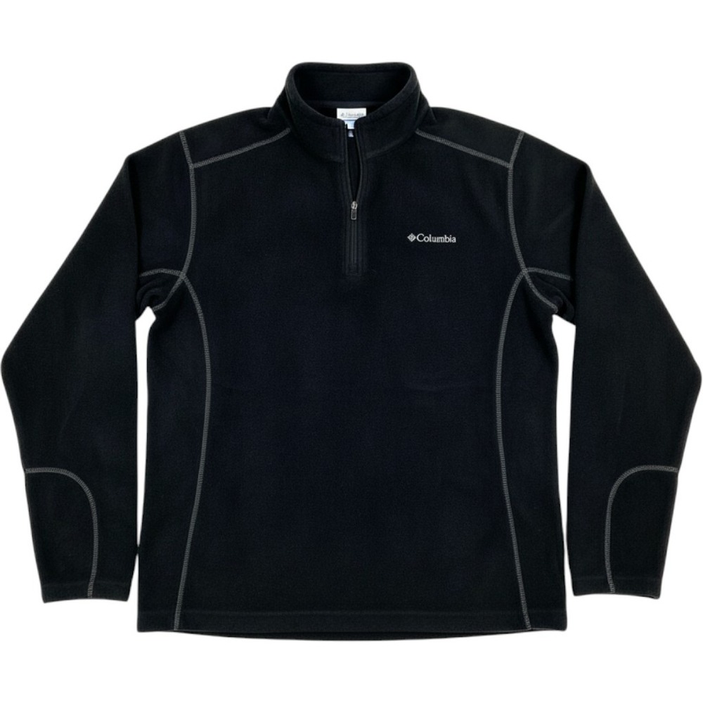 Columbia Mens Fleece Pullover Quarter Zip Black Jacket Large Sportswear L
